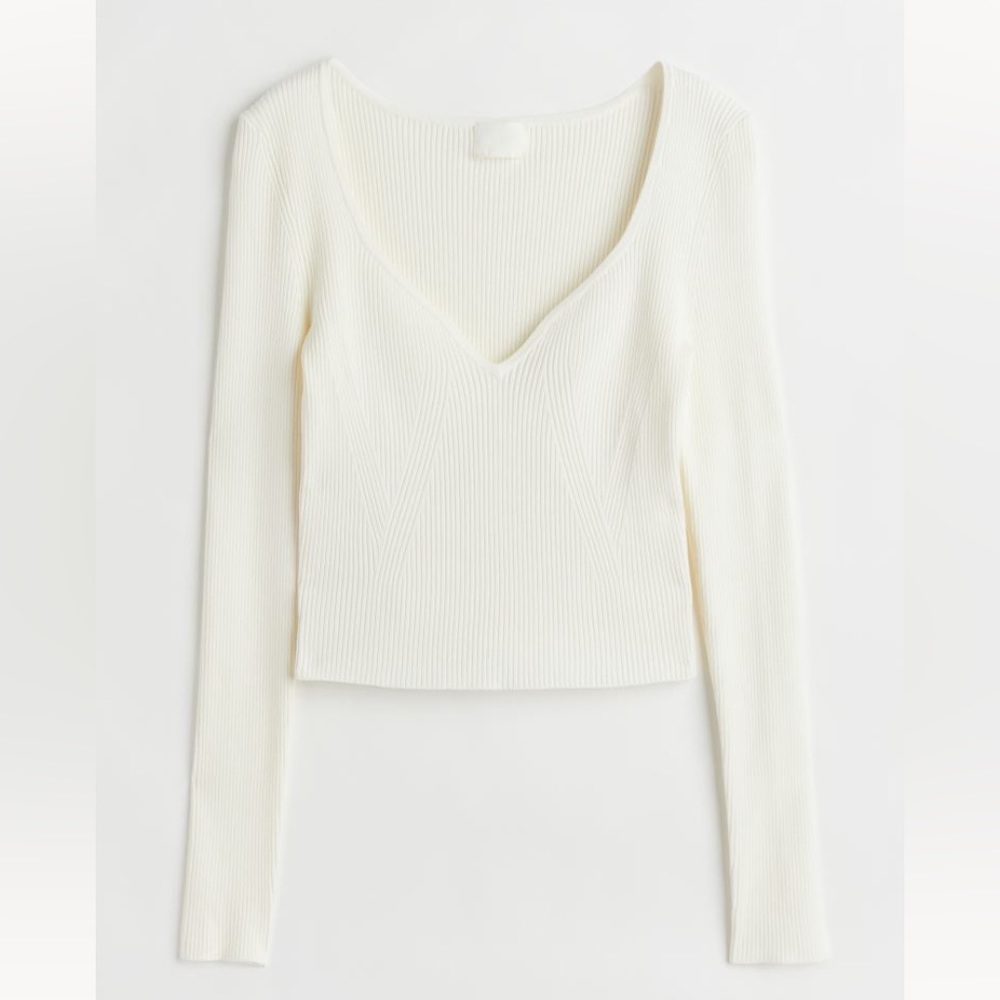 Short Rib-Knit Top
